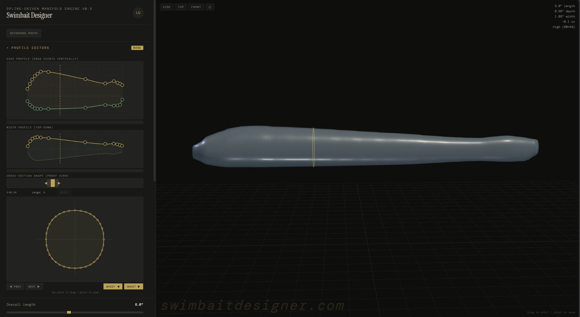 Full Swimbait Designer interface